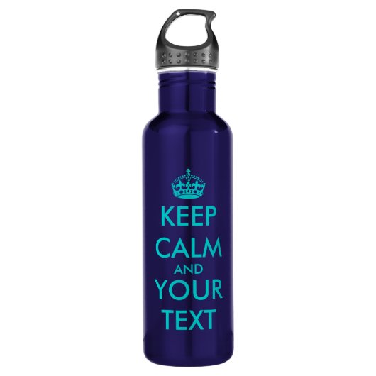 Bouteille D'eau En Acier Inoxydable Turquoise KeepCalm | Personalizable (Devant)