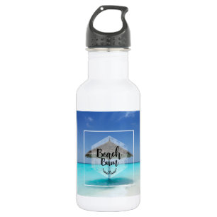 Bouteille D'eau En Acier Inoxydable Typographie de cloche de plage - Parapluie sur la