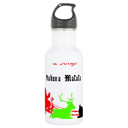 Bouteille D'eau En Acier Inoxydable Une nuit de chants et chants de Noël Hakunamatata (Devant)