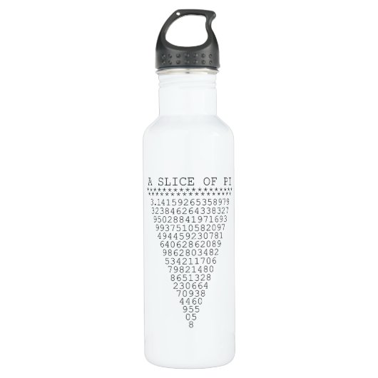 Bouteille D'eau En Acier Inoxydable Une tranche typographique de Pi (Devant)
