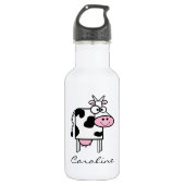 Bouteille D'eau En Acier Inoxydable Vache souriante Monogramme (Devant)
