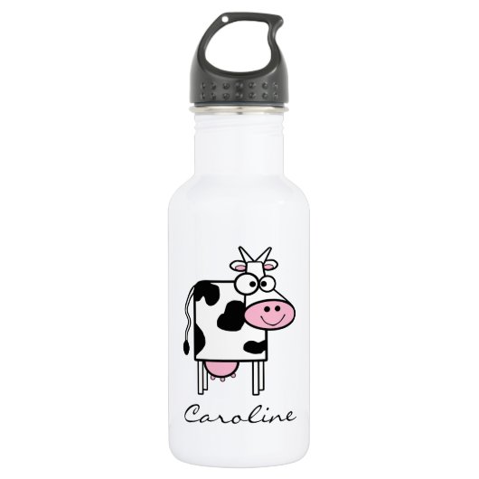 Bouteille D'eau En Acier Inoxydable Vache souriante Monogramme (Devant)