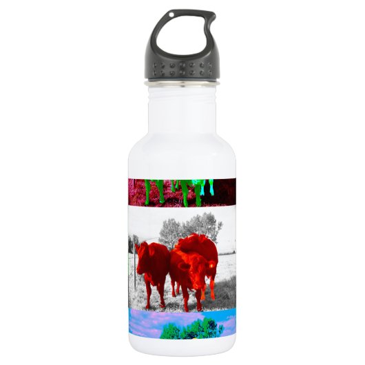 Bouteille D'eau En Acier Inoxydable Vaches (Devant)