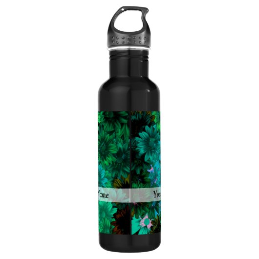 Bouteille D'eau En Acier Inoxydable Vert moderne fleuri (Devant)