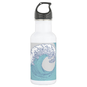 Bouteille D'eau En Acier Inoxydable Vintage japonais Ukiyo-e art de vague de surf Côte