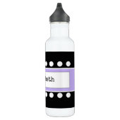 Bouteille D'eau En Acier Inoxydable Violet et noir avec points et nom (Droite)
