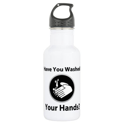 Bouteille D'eau En Acier Inoxydable Vous êtes-vous lavés les mains ? (Devant)