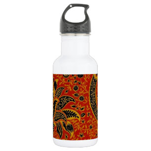 Bouteille D'eau En Acier Inoxydable William Morris India Rouge Floral Vintage Classiqu