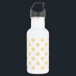 Bouteille D'eau En Acier Inoxydable Yellow polkadots<br><div class="desc">Yellow polkadots on white background</div>