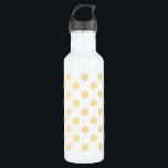 Bouteille D'eau En Acier Inoxydable Yellow polkadots<br><div class="desc">Yellow polkadots on white background</div>