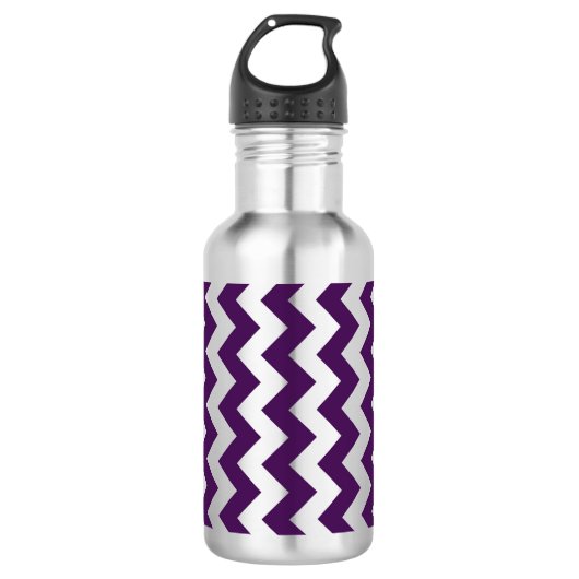 Bouteille D'eau En Acier Inoxydable Zigzag violet et blanc (Devant)