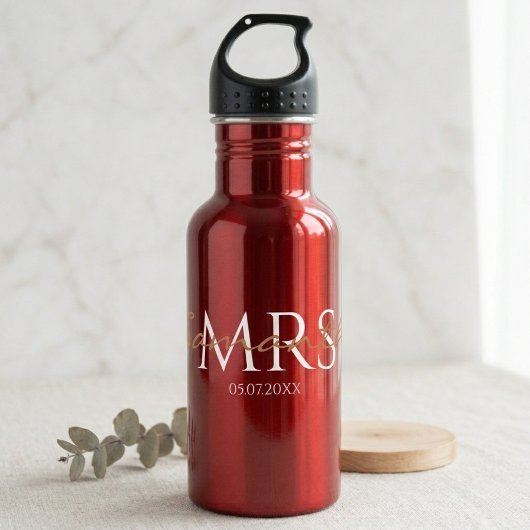 bouteille d'eau en acier mariages mrs