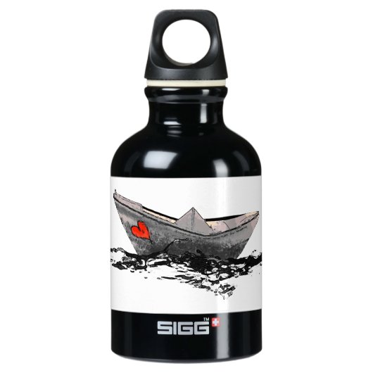 Bouteille d'eau en aluminium pour bateau à papier (Devant)