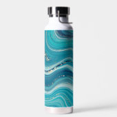 Bouteille d'eau en marbre liquide bleu (Gauche)