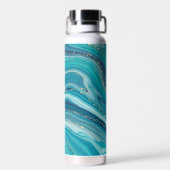 Bouteille d'eau en marbre liquide bleu (Arrière)