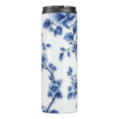 Bouteille d'eau en plastique bleu fleur (Dos)