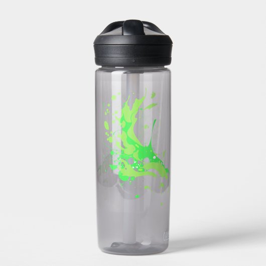 Bouteille d'eau en plastique vert éclaboussé Abstr (Extérieur)