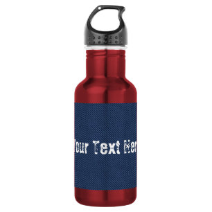 Bouteille d'eau en tissu de faux jeans Texte perso