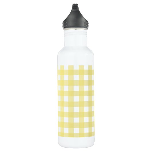 Bouteille D'eau En vichy jaune pâle et blanc (Droite)