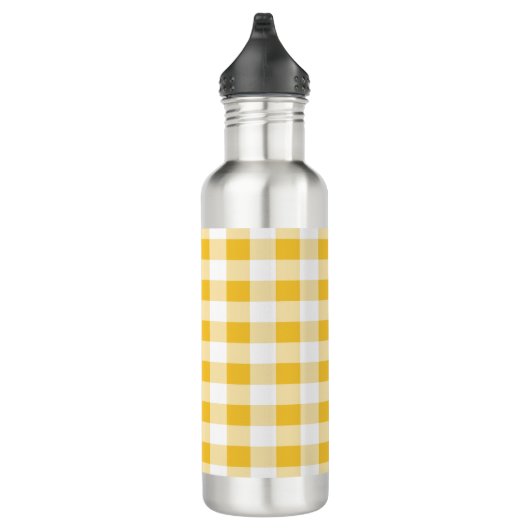 Bouteille D'eau en vichy Plaid Jaune et Blanc (Droite)