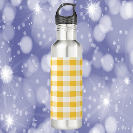 Bouteille D'eau en vichy Plaid Jaune et Blanc