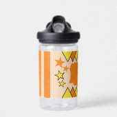 Bouteille D'eau Enfants ajouter initiales étoiles triangles orange (Avant)