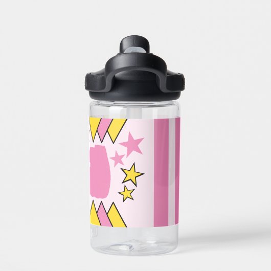 Bouteille D'eau Enfants ajouter initiales étoiles triangles rose j (Salle de sport)