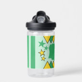 Bouteille D'eau Enfants ajouter initiales étoiles triangles vert j (Avant)