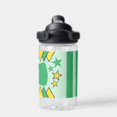 Bouteille D'eau Enfants ajouter initiales étoiles triangles vert j (Salle de sport)
