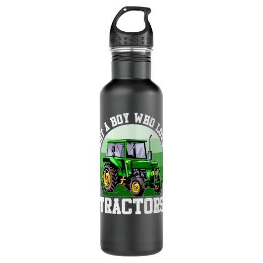 Bouteille D'eau Enfants Juste Un Garçon Qui Aime Tracteurs Agritou (Devant)