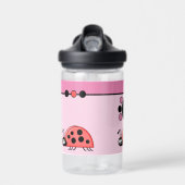 Bouteille D'eau Enfants ladybugs ajouter initiales étoiles rose Ca (Avant)
