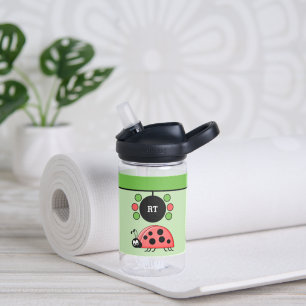 Bouteille D'eau Enfants ladybugs ajouter initiales étoiles vert Ca