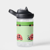 Bouteille D'eau Enfants ladybugs ajouter initiales étoiles vert Ca (Arrière Complet)