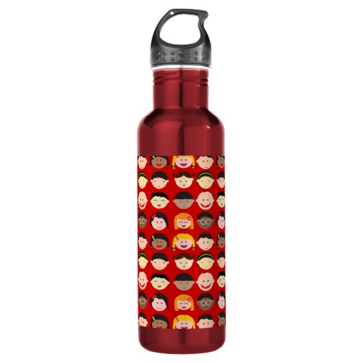 Bouteille D'eau Enfants multiculturels (Devant)