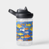 Bouteille D'eau Enfants Nom personnalisé Poisson dans la mer thème (Arrière Complet)