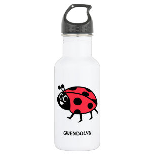 Bouteille D'eau Enfants rouges personnalisés mignons de coccinelle