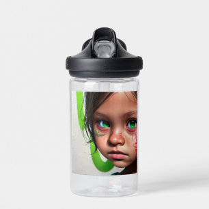Bouteille D'eau Enfants tribaux Petite fille futuriste aux yeux