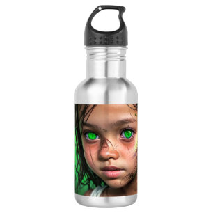Bouteille D'eau Enfants tribaux Yeux verts futuristes