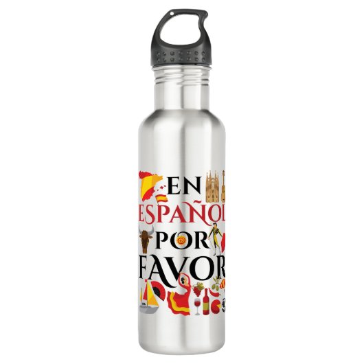 Bouteille D'eau Enseignant espagnol en espanol pour favoriser (Devant)