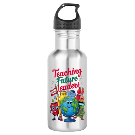 Bouteille D'eau Enseignement Rétro Dirigeants Futurs Enseignant Éc (Devant)