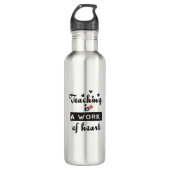 Bouteille D'eau Enseigner est une oeuvre de coeur VAR (Devant)