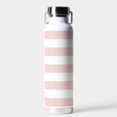 Bouteille D'eau Ensemble de rayures rose pâle avec nom ou monogram (Avant)