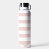 Bouteille D'eau Ensemble de rayures rose pâle avec nom ou monogram (Arrière)