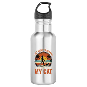 Bouteille D'eau Entraînement Et S'amuser Avec Mon Chat Modèle De T
