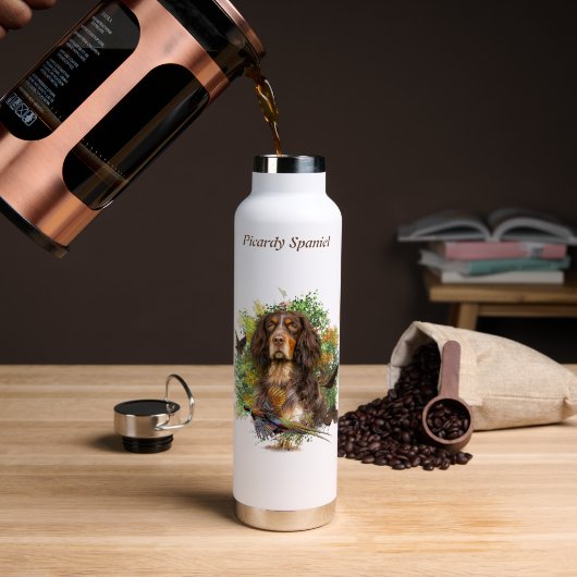 Bouteille D'eau Épagneul Picard  (Café (pivoté))