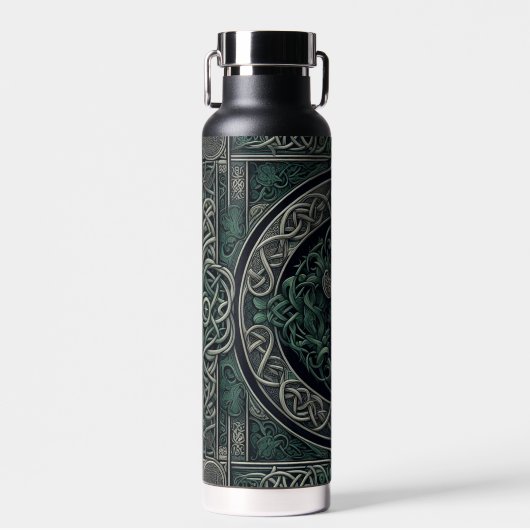 Bouteille D'eau Épée Celtique verte et argentée (Avant)