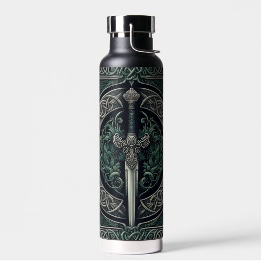 Bouteille D'eau Épée Celtique verte et argentée (Gauche)