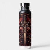 Bouteille D'eau Epée rouge et bronze écossais celtique (Gauche)