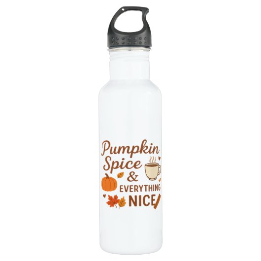 Bouteille D'eau Épices citrouilles Et Tout Joli Design Automne (Devant)