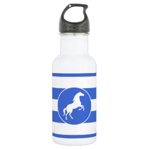 Bouteille D'eau Equestre; Royal Blue Stripes